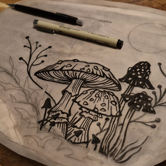 Moodplank Paddenstoelen, Large