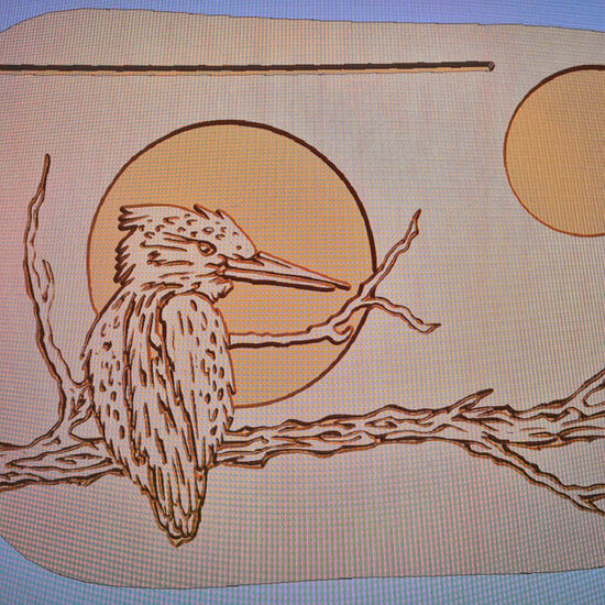 Moodplank Ijsvogel, Medium